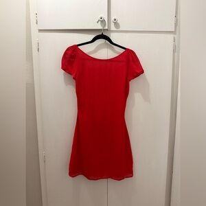Reformation Vibrant Red Backless Dress. Size 4